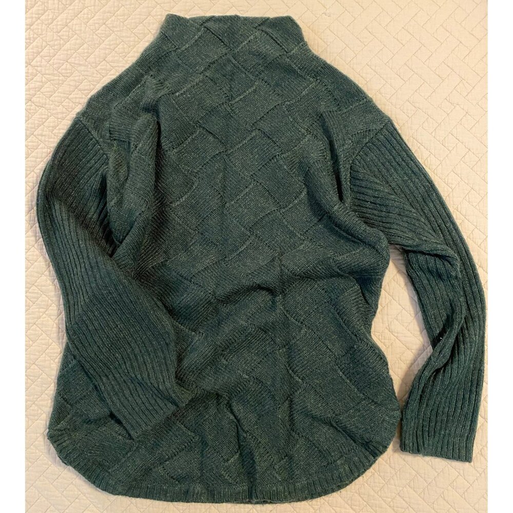 Coldwater Creek Crossing Paths Sweater, Mockneck, Size XS, Spruce